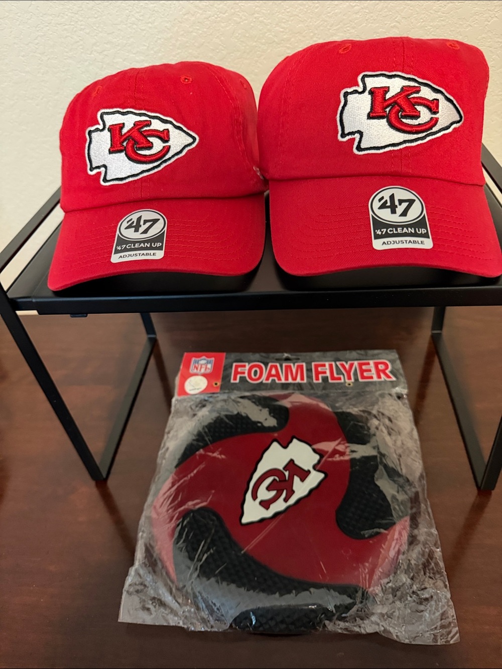 47 Kansas City Chiefs Red Dad Hats with Matching Foam Flyer